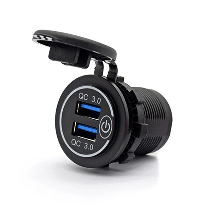 Bluejw 36W QC 3.0 Dual USB Car Charger Socket with Touch Switch, 12V/24V Fast Charger for Truck, Motorcycle, Marine, Boat - Automobile Chargers - Image 5